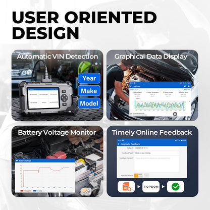 multi-functional car diagnostic tool features 6 reset functions and offers free lifetime software upgrades