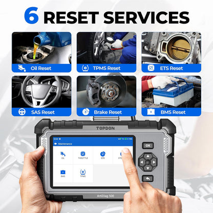 multi-functional car diagnostic tool features 6 reset functions and offers free lifetime software upgrades